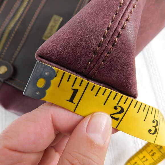 Chala Handbags Plum / Brown Crossbody Purse Shoulder Bag Zip, Faux Leather EUC! - Picture 7 of 9